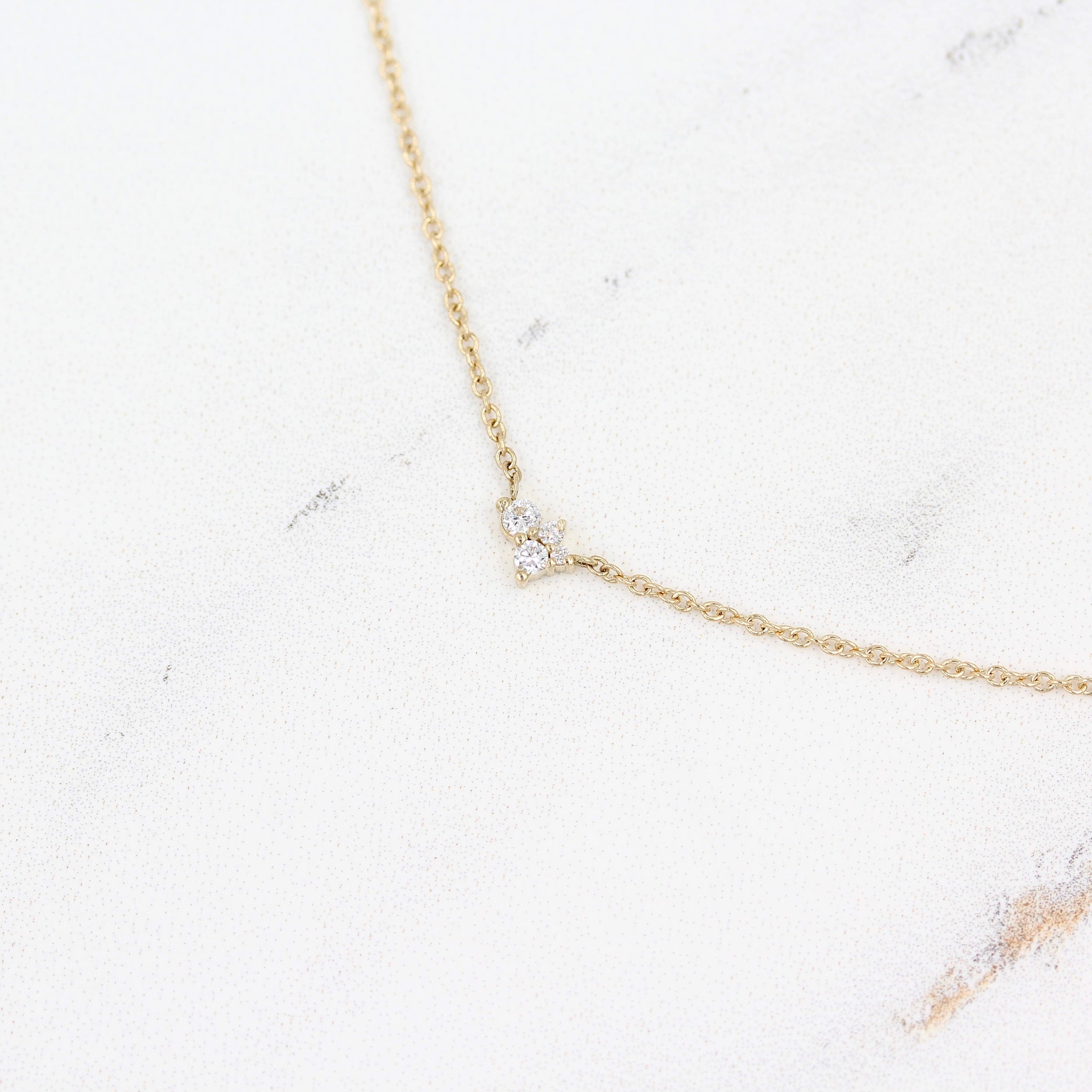 0.14 Carats Round Shape Moissanite Minimalist Necklace