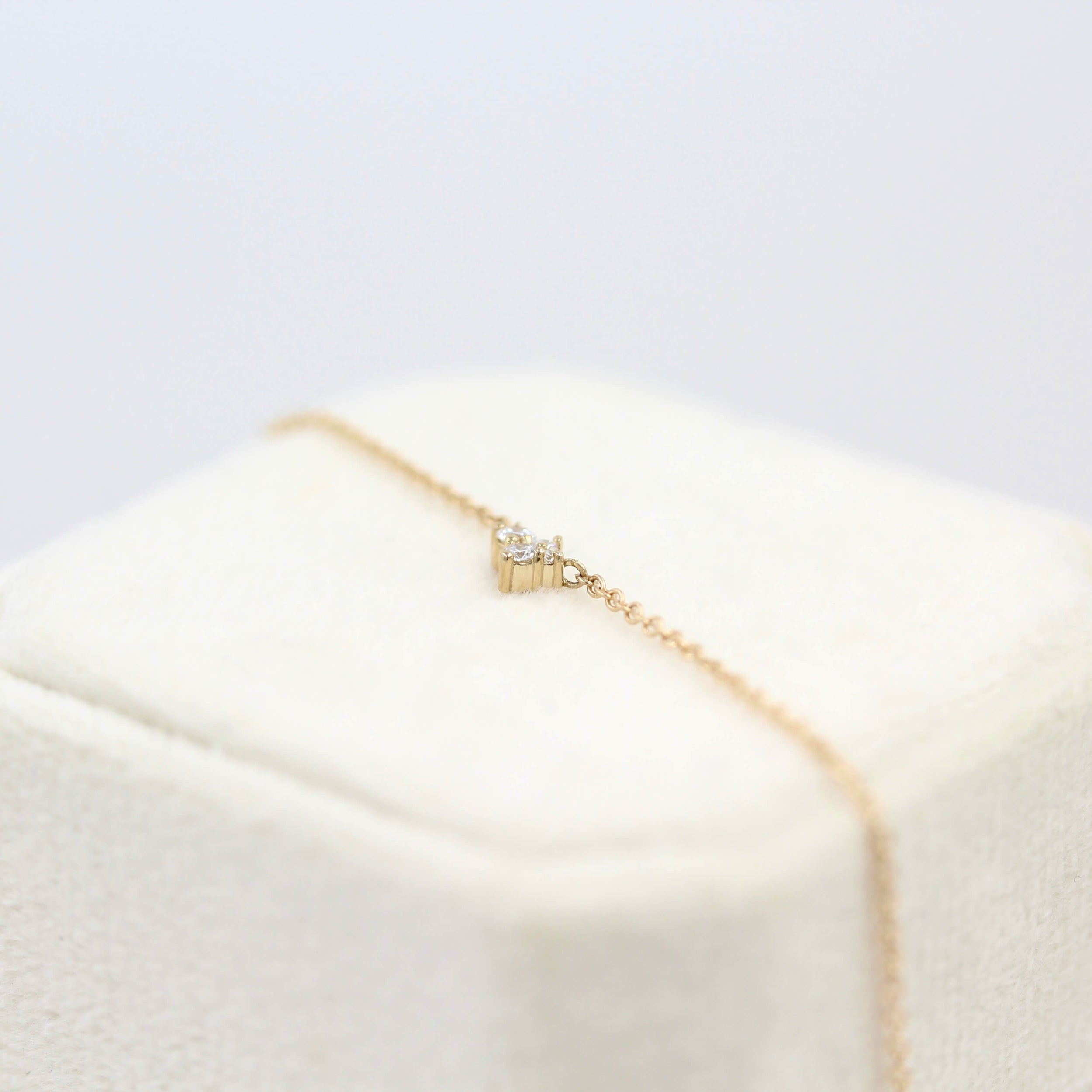 0.14 Carats Round Shape Moissanite Minimalist Necklace