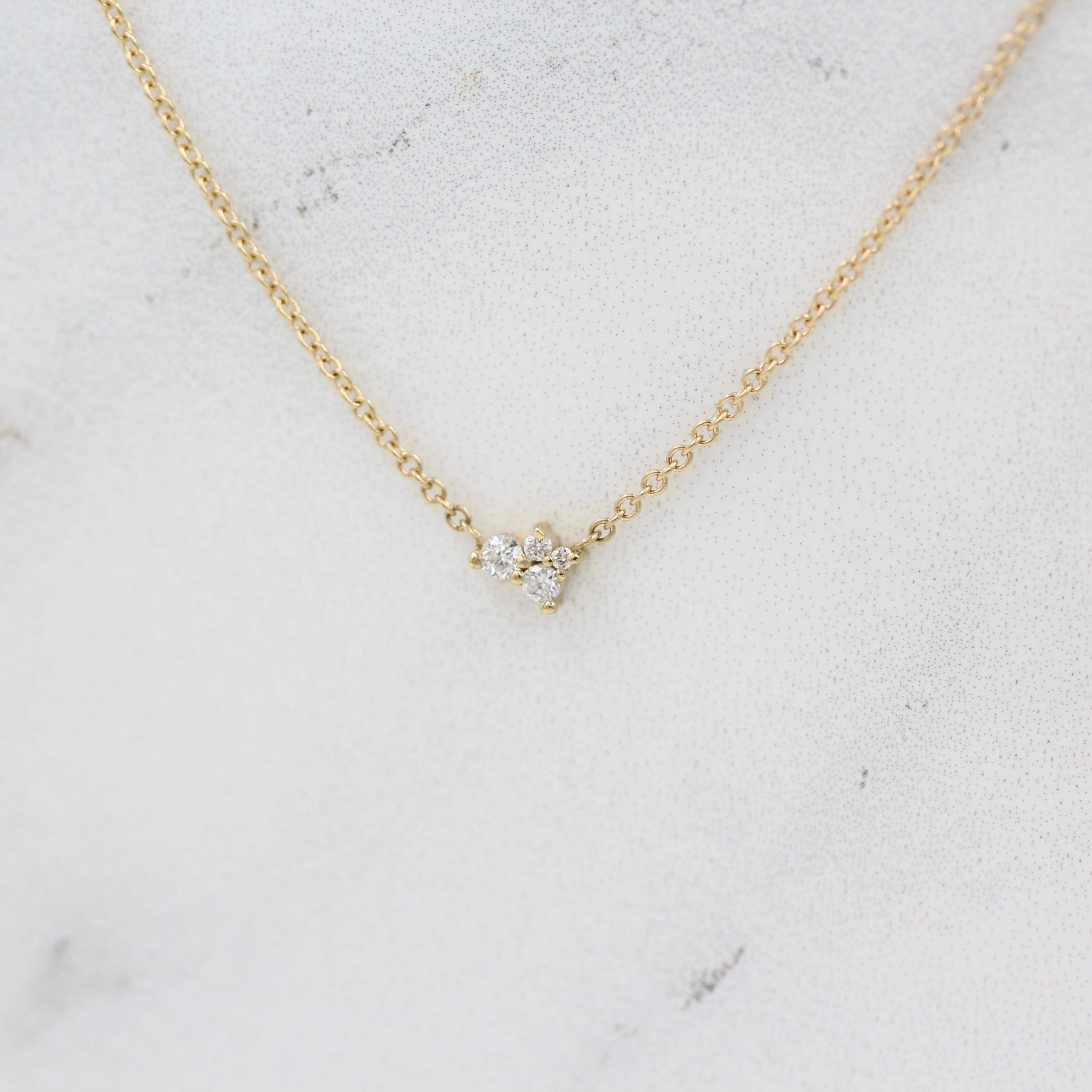 0.14 Carats Round Shape Moissanite Minimalist Necklace