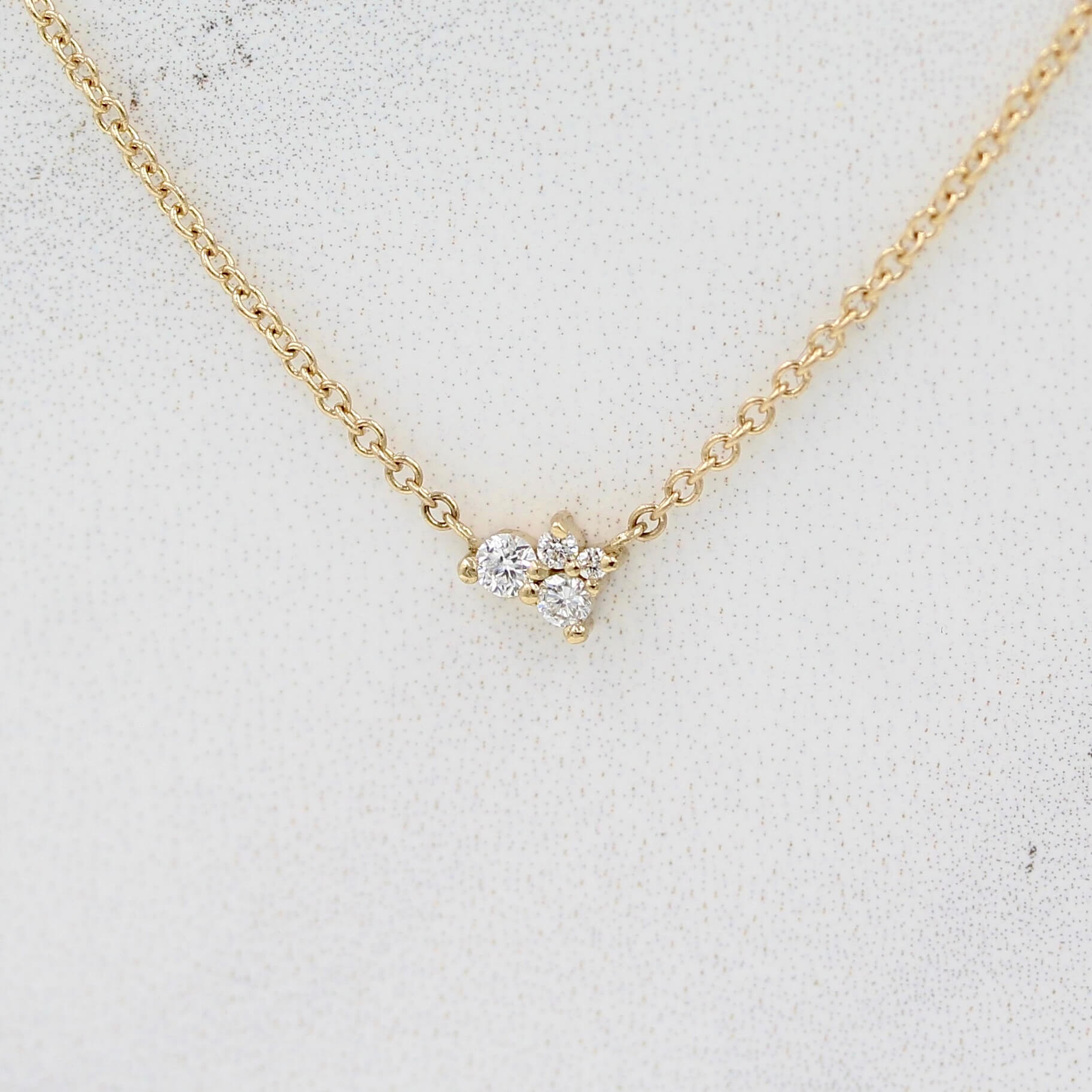 0.14 Carats Round Shape Moissanite Minimalist Necklace