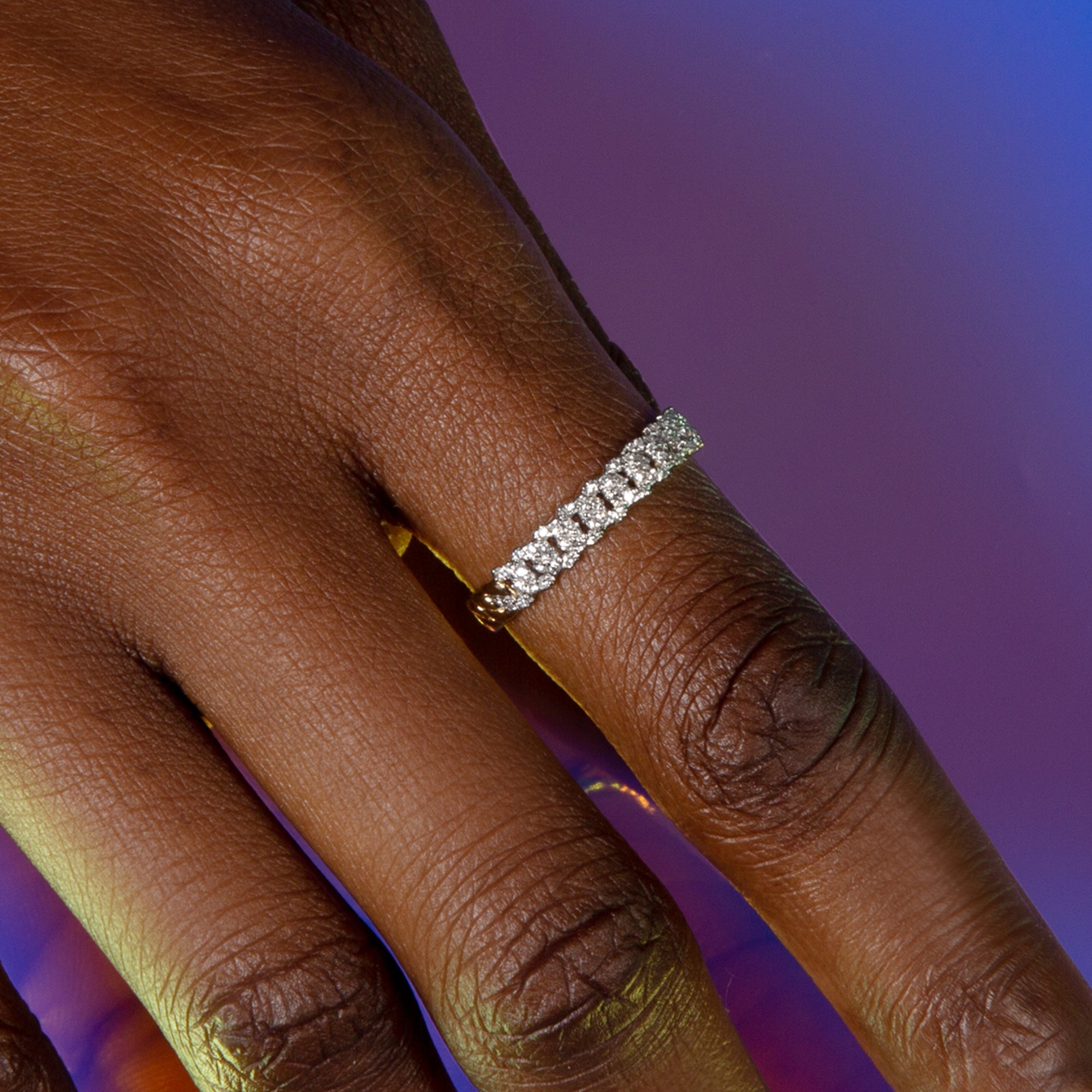 0.20 Carats Lab Grown Diamond Round Shape Chain Wedding Band