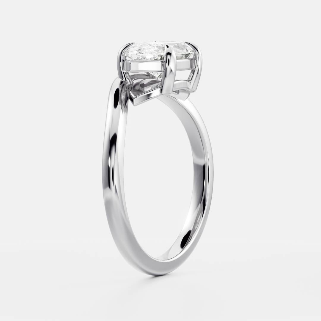 1.20 Carats East-West Marquise Shape Moissanite Curved Solitaire Engagement Ring