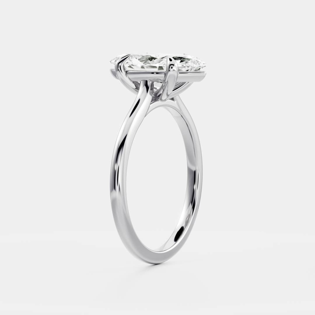 1.50 Carats Marquise Shape Moissanite Solitaire Engagement Ring