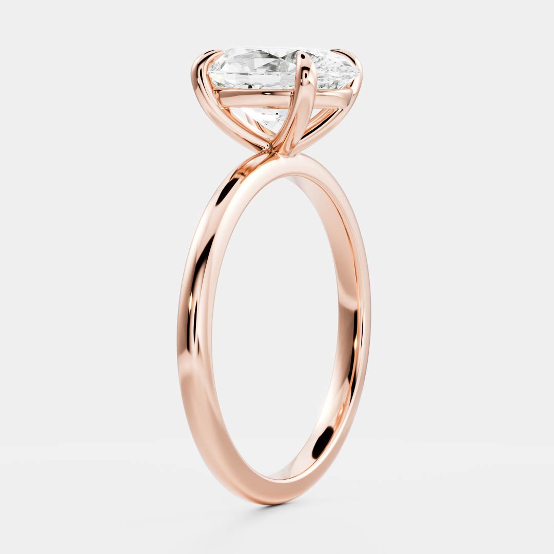 1.3 Carats Oval Shape Solitaire Moissanite Engagement Ring