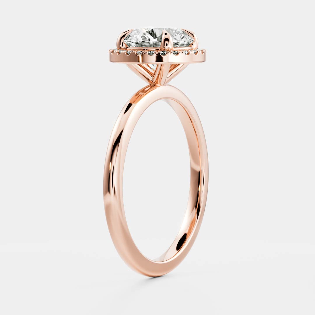 1.20 Carats Round Shape Halo Moissanite Engagement Ring