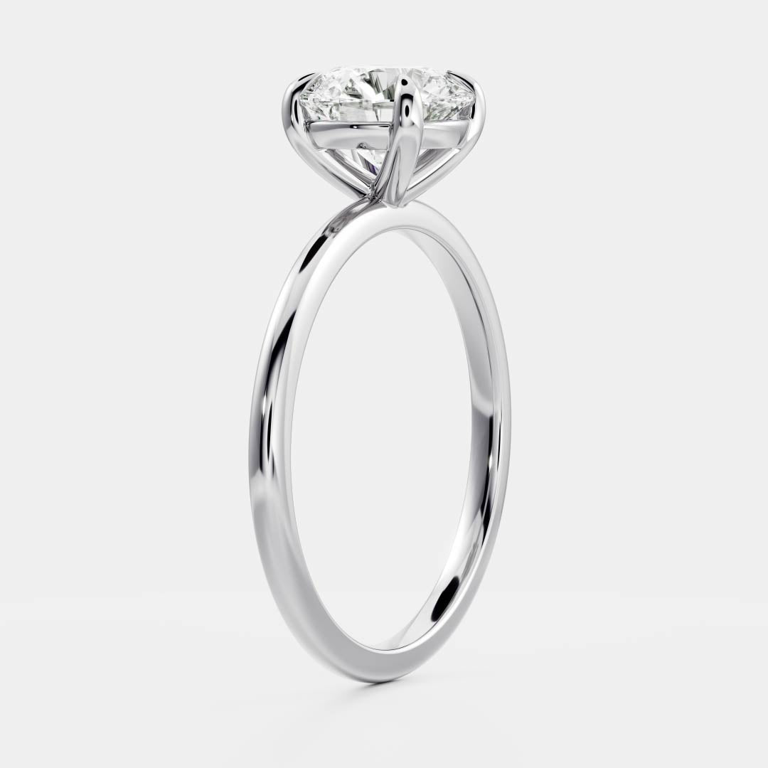 1.70 Carats Round Shape Moissanite Solitaire Engagement Ring