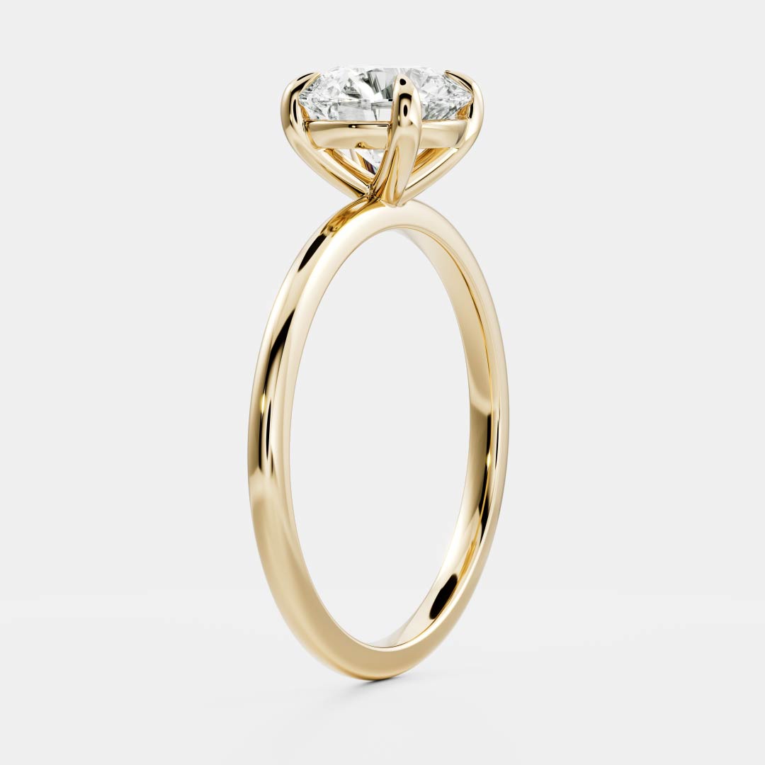 1.70 Carats Round Shape Moissanite Solitaire Engagement Ring