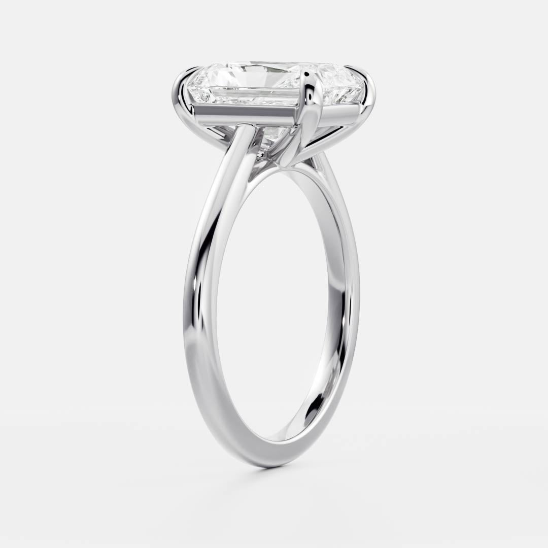 2.0 Carats Radiant Shape Solitaire Moissanite Engagement Ring