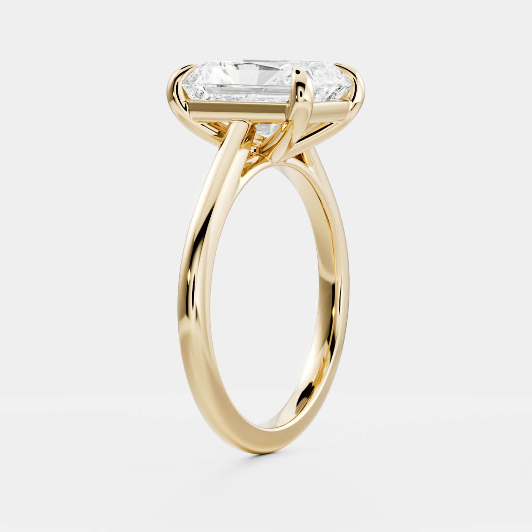 2.0 Carats Radiant Shape Solitaire Moissanite Engagement Ring