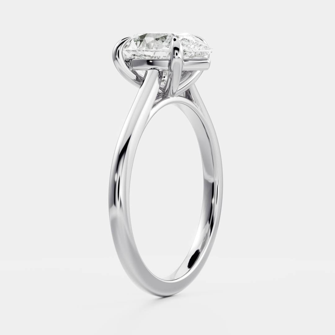 2.0 Carats Pear Shape Moissanite Solitaire Engagement Ring