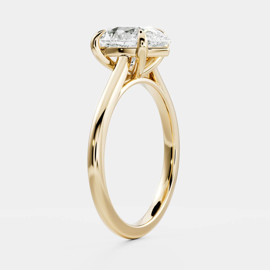 2.0 Carats Pear Shape Moissanite Solitaire Engagement Ring