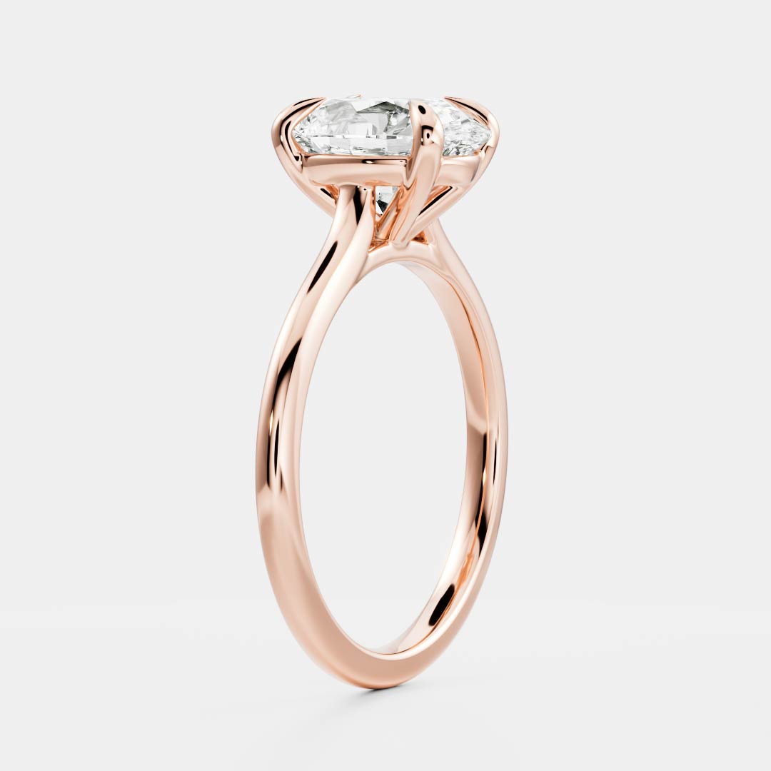 1.50 Carats Oval Shape Solitaire Moissanite Engagement Ring