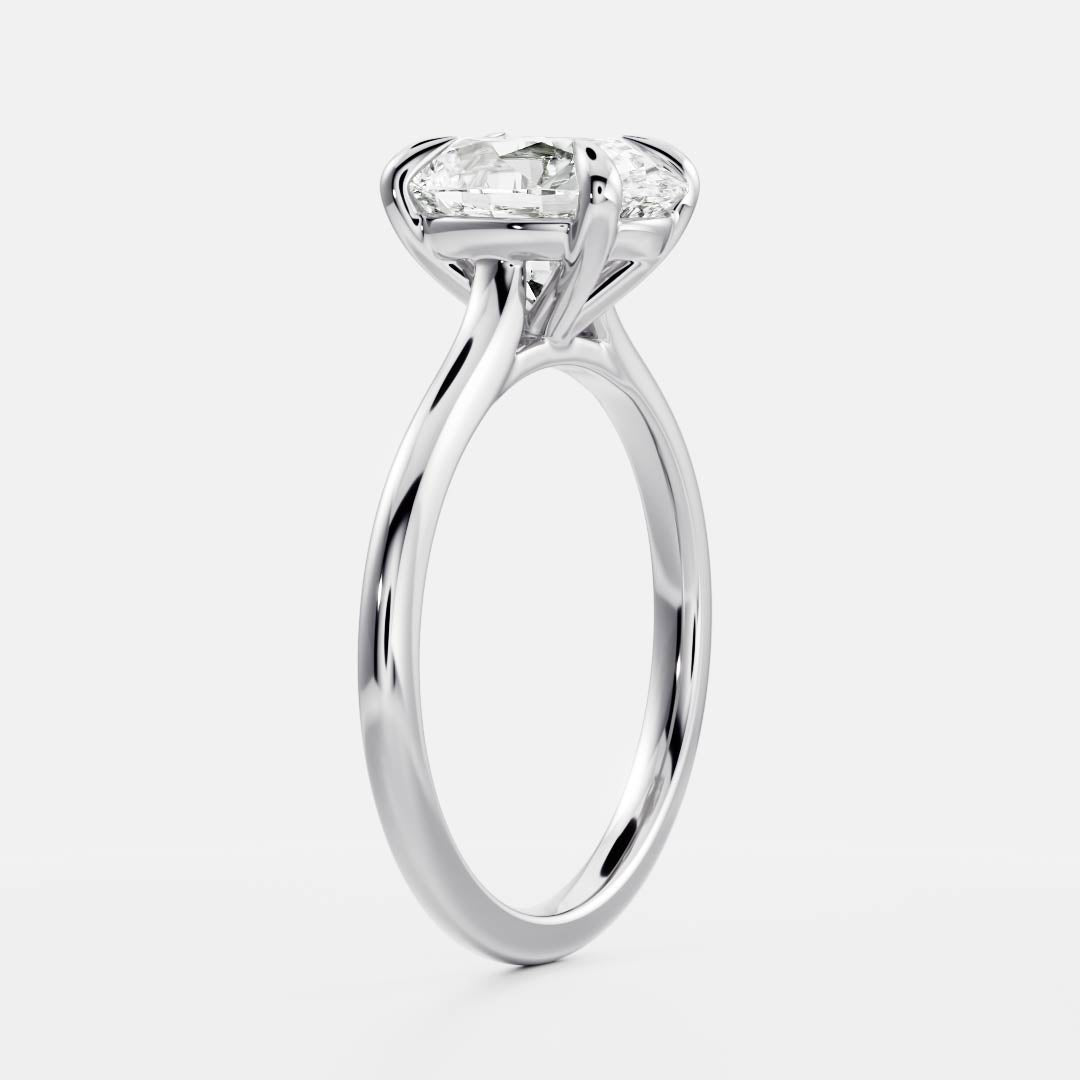 1.50 Carats Oval Shape Solitaire Moissanite Engagement Ring