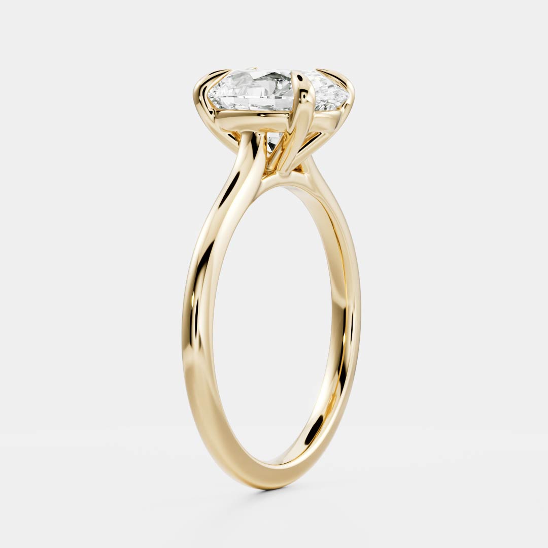 1.50 Carats Oval Shape Solitaire Moissanite Engagement Ring