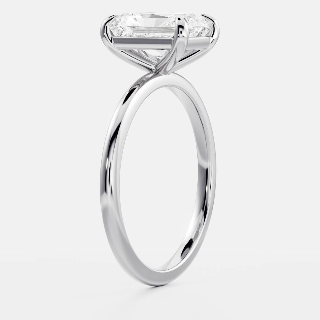 1.7 Carats Radiant Shape Solitaire Moissanite Engagement Ring