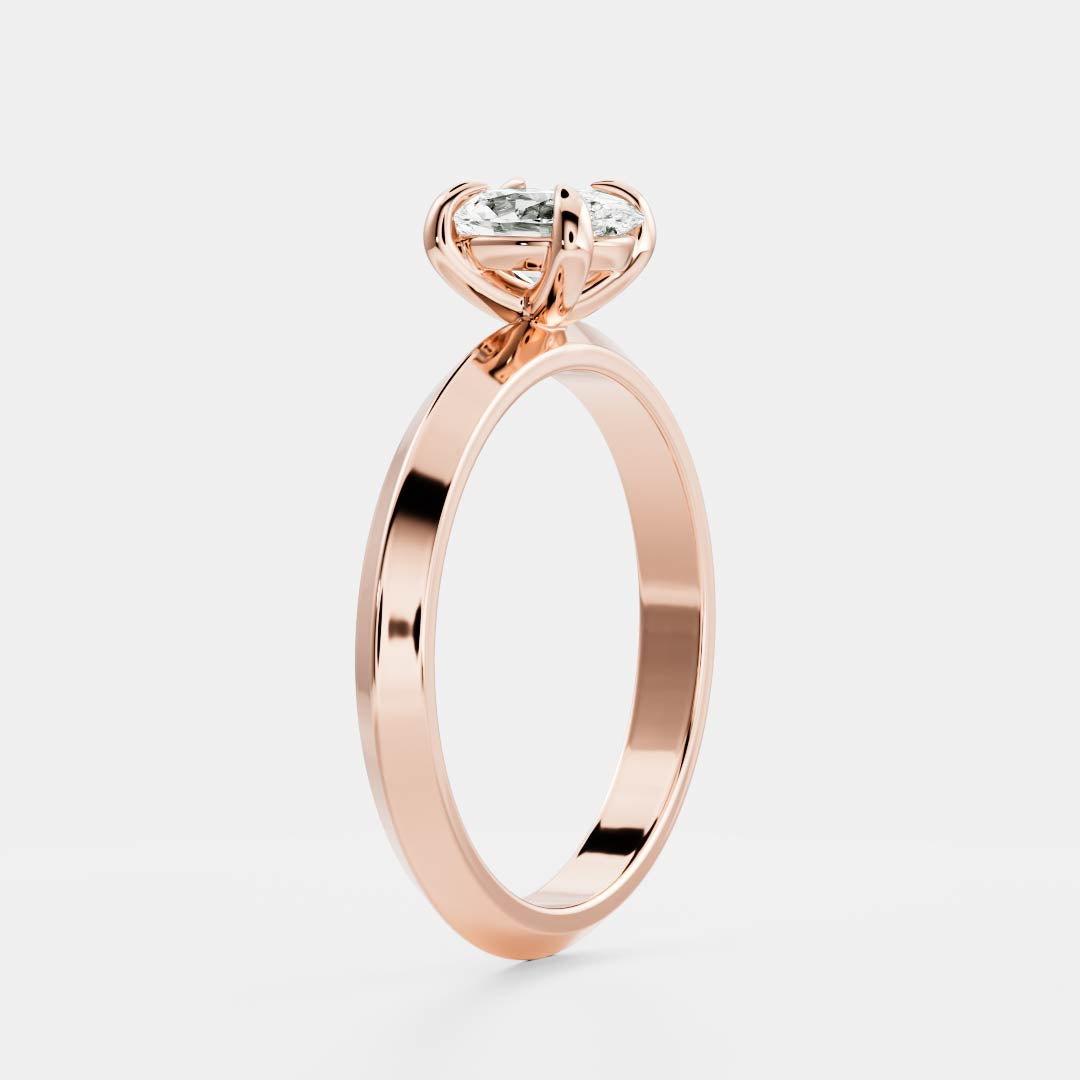 0.40 Carats Oval Shape Moissanite Solitaire Engagement Ring