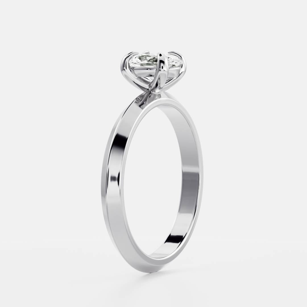 0.40 Carats Oval Shape Moissanite Solitaire Engagement Ring