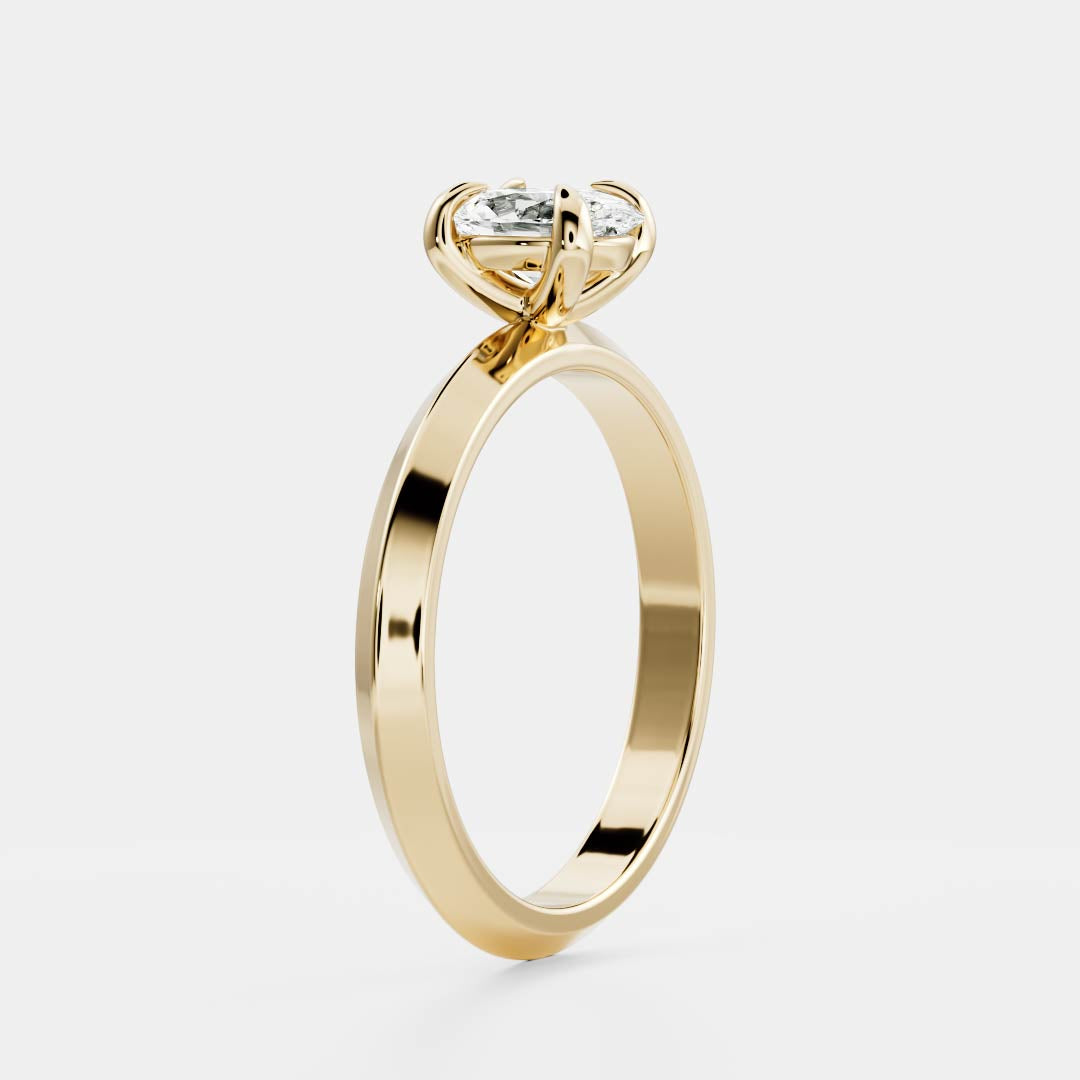 0.40 Carats Oval Shape Moissanite Solitaire Engagement Ring