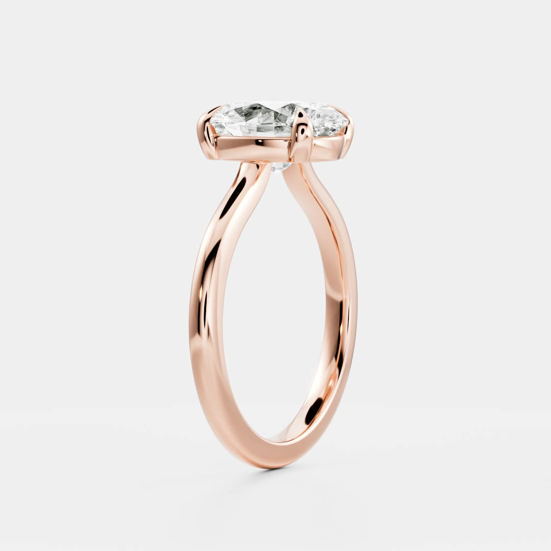 1.4 Carats Oval Shape Solitaire Moissanite Engagement Ring