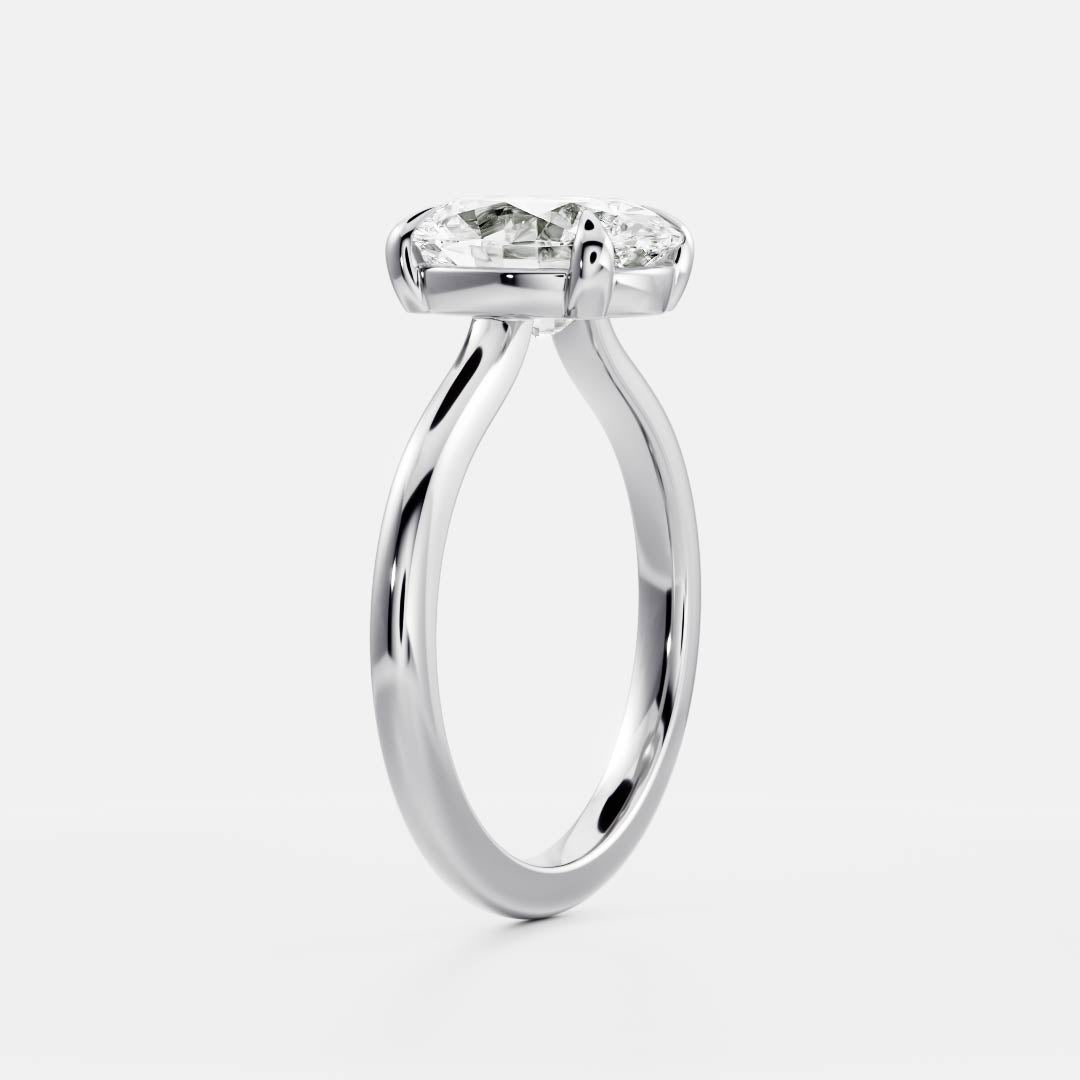 1.4 Carats Oval Shape Solitaire Moissanite Engagement Ring