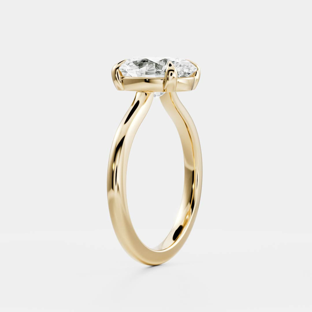 1.4 Carats Oval Shape Solitaire Moissanite Engagement Ring