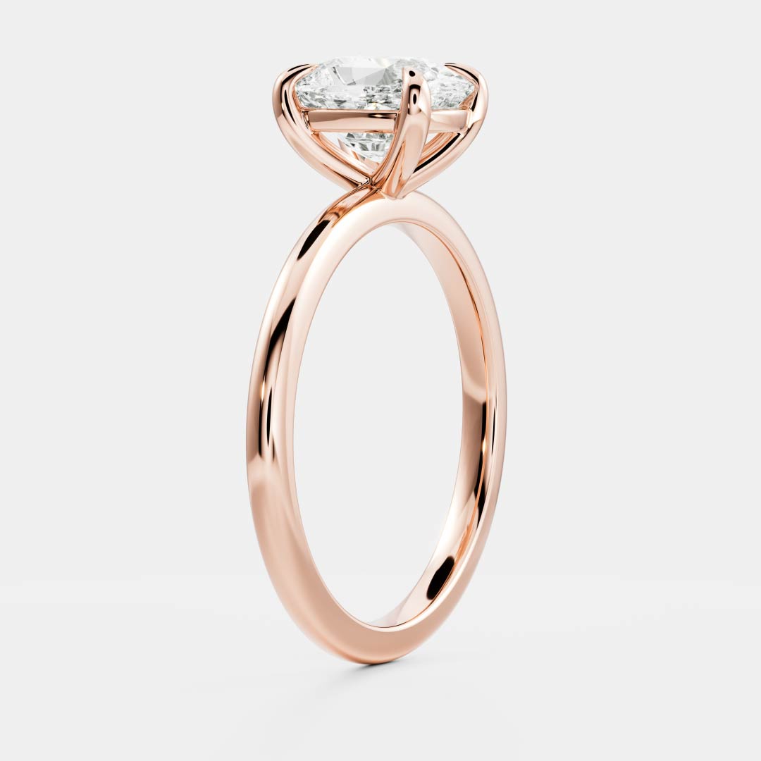 1.0 Carats Cushion Shape Solitaire Moissanite Engagement Ring