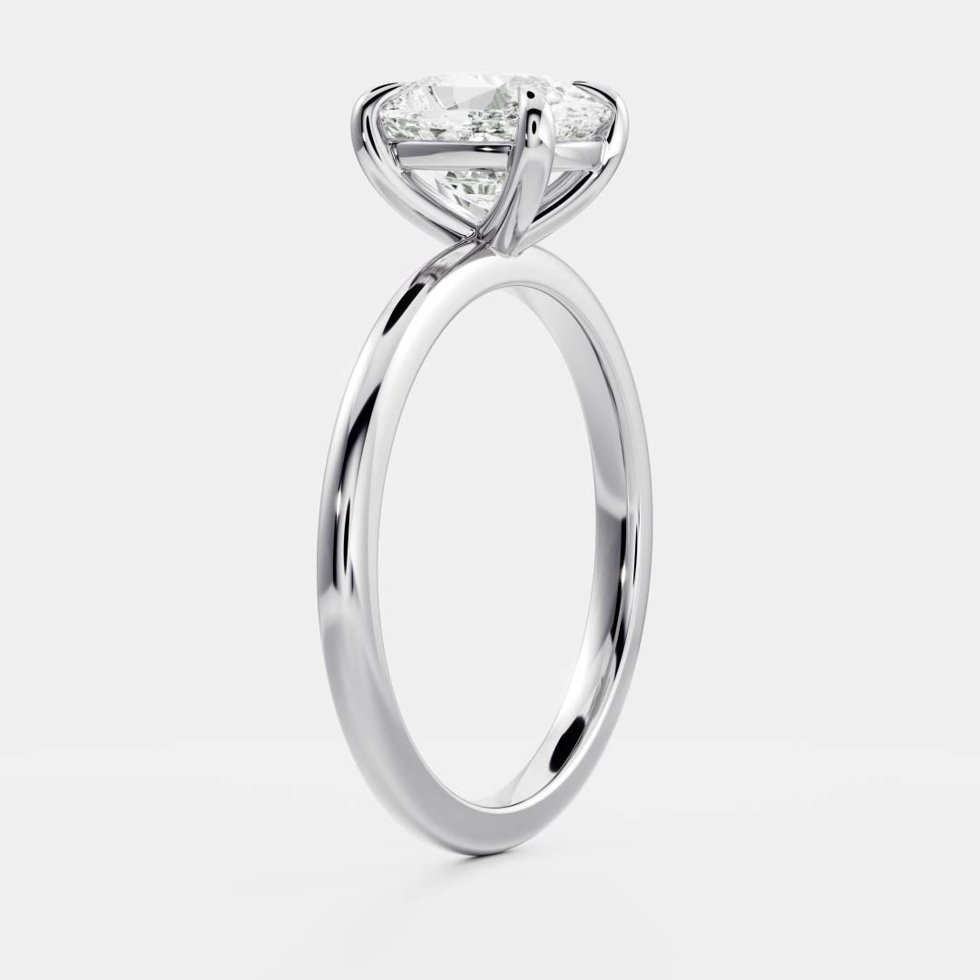 1.0 Carats Cushion Shape Solitaire Moissanite Engagement Ring