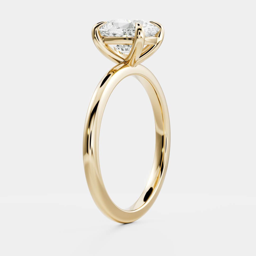 1.0 Carats Cushion Shape Solitaire Moissanite Engagement Ring
