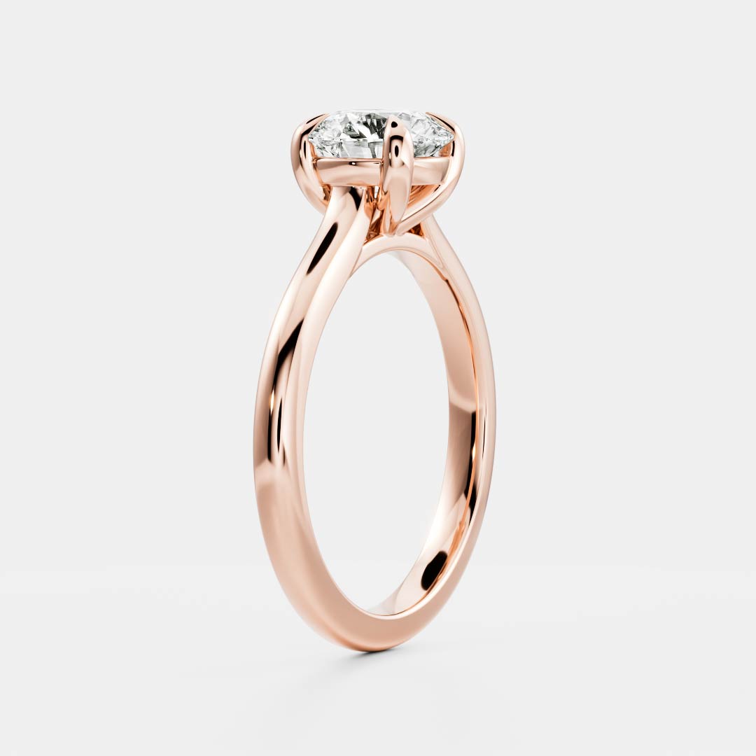 0.80 Carats Round Shape Solitaire Moissanite Engagement Ring
