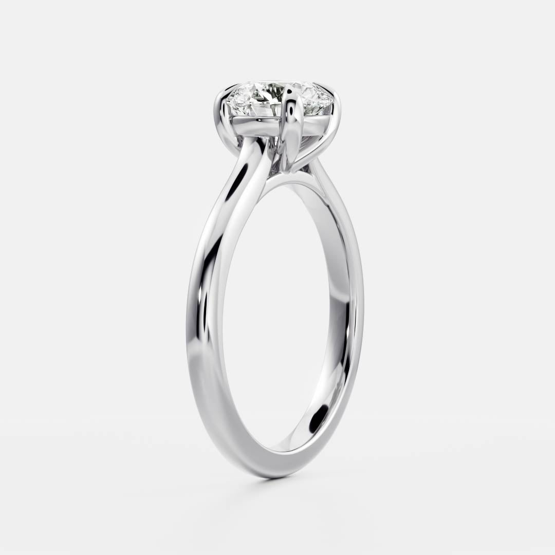 0.80 Carats Round Shape Solitaire Moissanite Engagement Ring