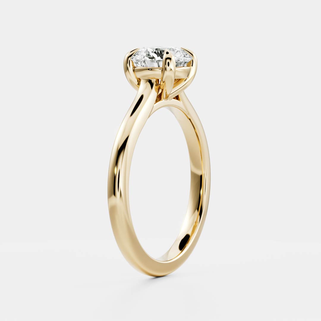 0.80 Carats Round Shape Solitaire Moissanite Engagement Ring