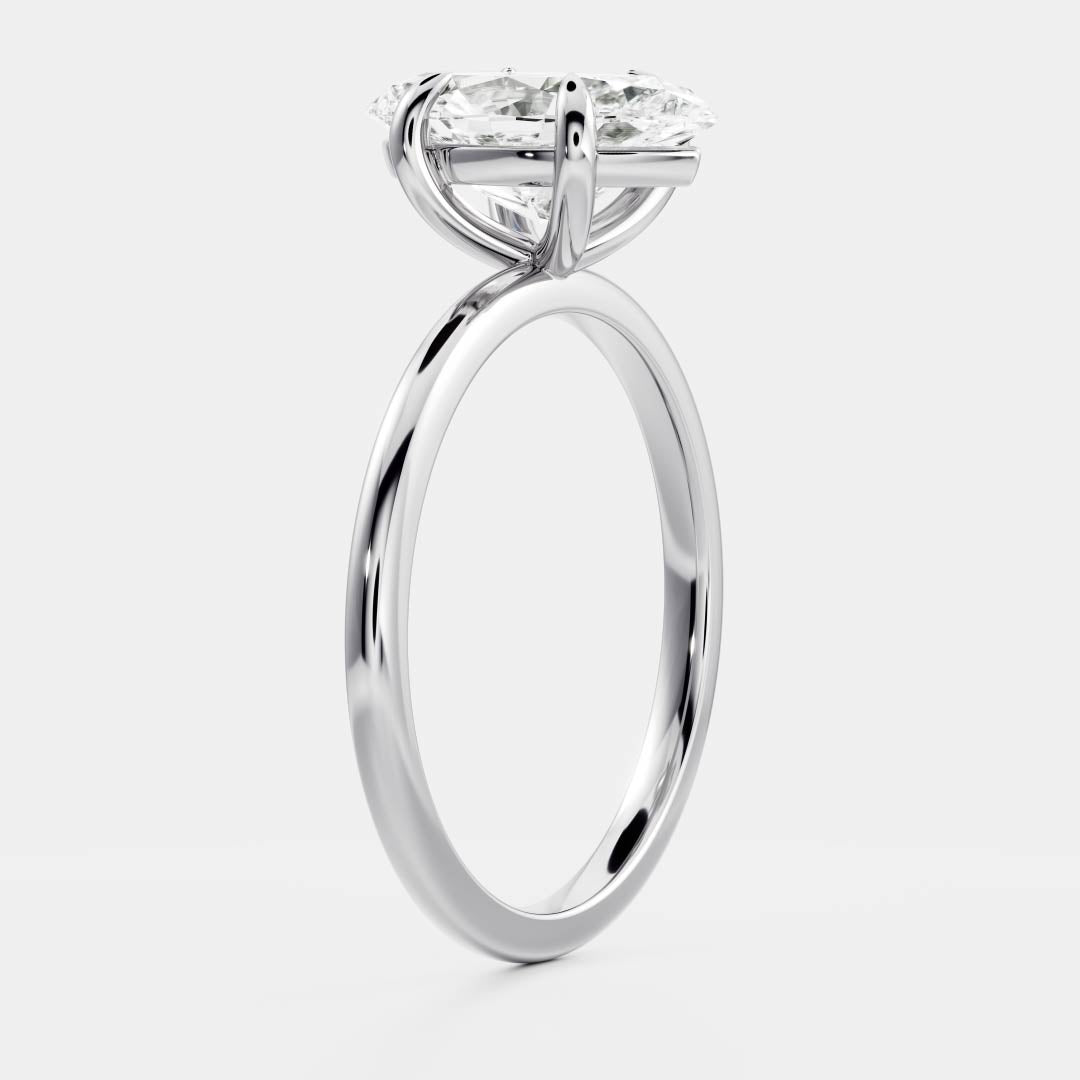 1.6 Carats Marquise Shape Solitaire Moissanite Engagement Ring