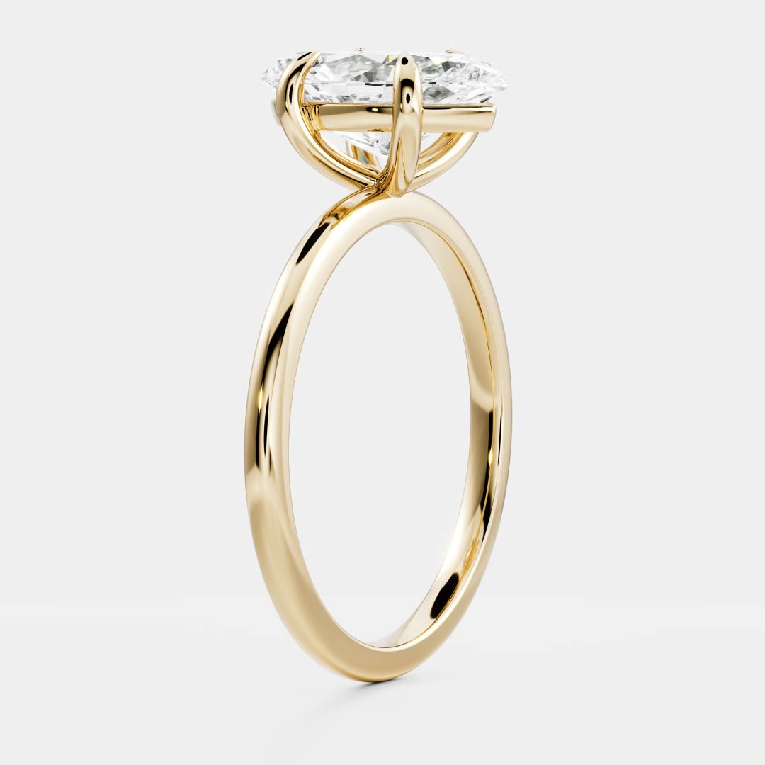 1.6 Carats Marquise Shape Solitaire Moissanite Engagement Ring