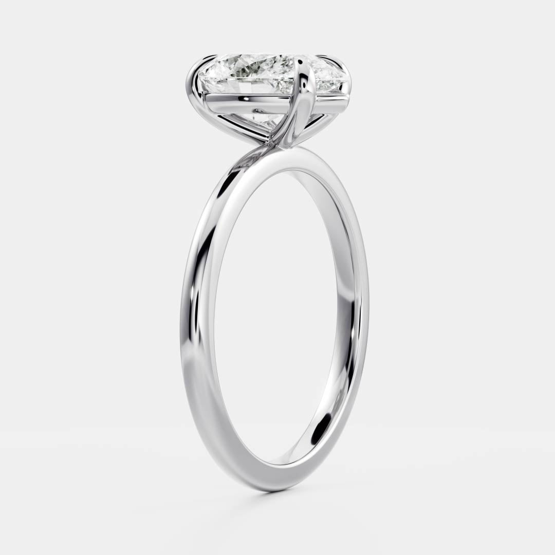 1.30 Carats Pear Shape Solitaire Moissanite Engagement Ring