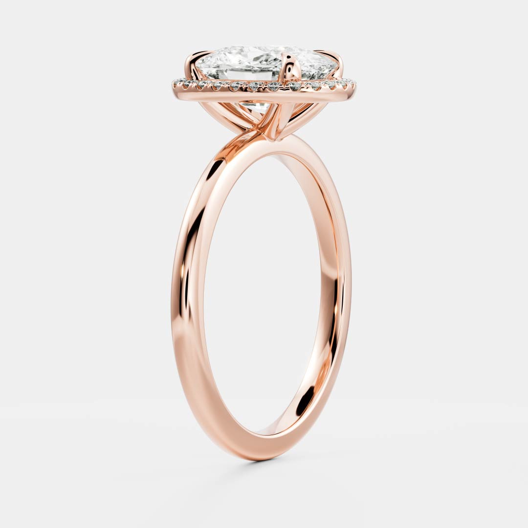 1.2 Carats Cushion Shape Halo Moissanite Engagement Ring