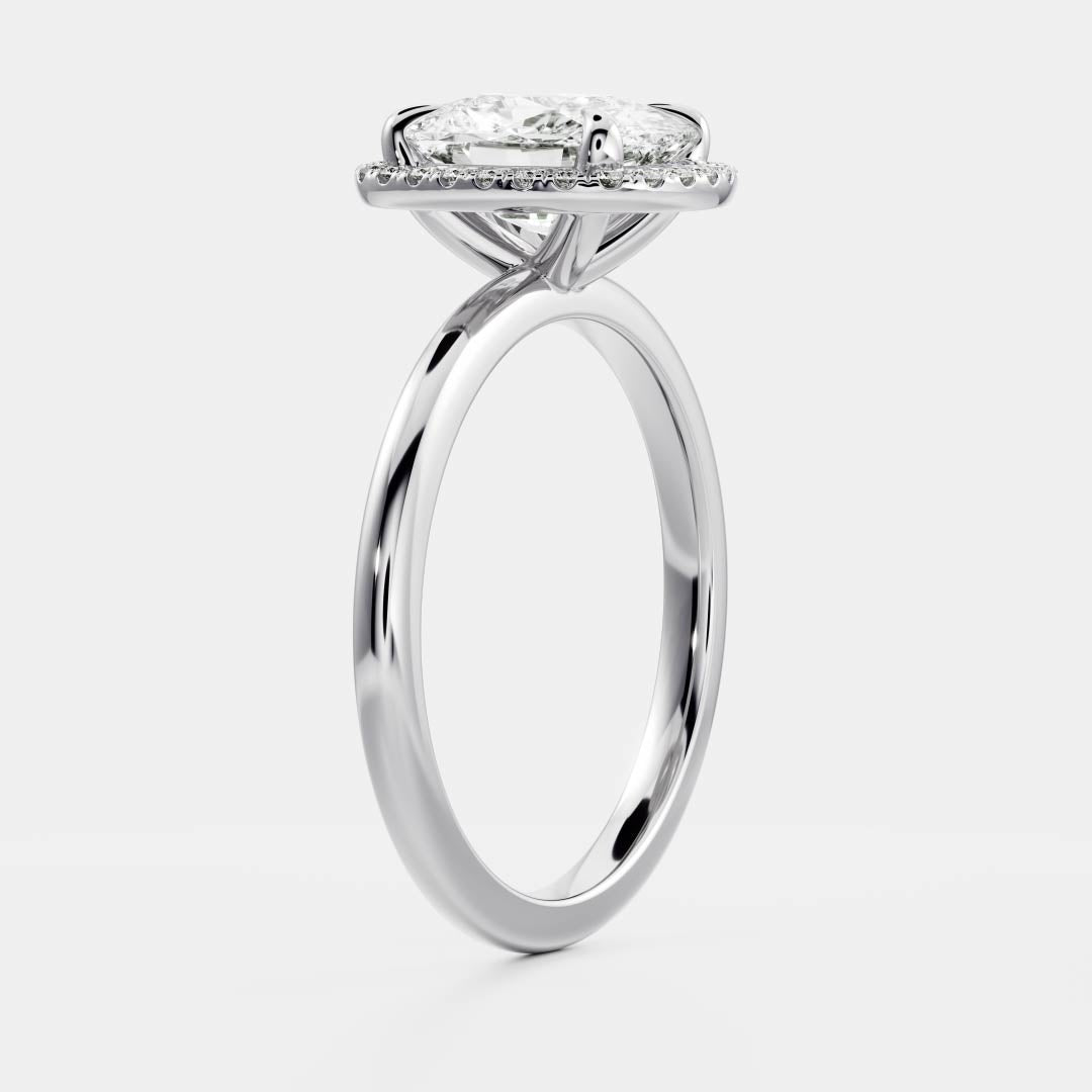 1.2 Carats Cushion Shape Halo Moissanite Engagement Ring