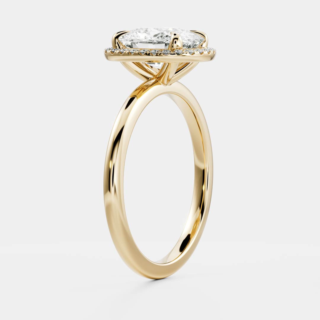 1.2 Carats Cushion Shape Halo Moissanite Engagement Ring