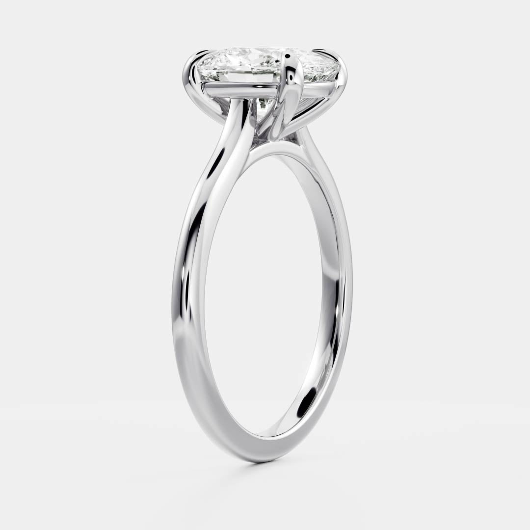 1.50 Carats Elongated Cushion Shape Moissanite Solitaire Engagement Ring