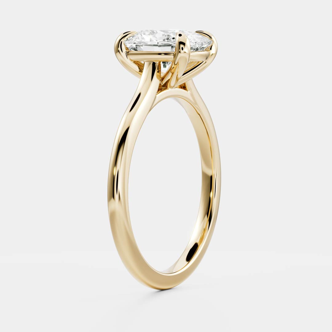 1.50 Carats Elongated Cushion Shape Moissanite Solitaire Engagement Ring