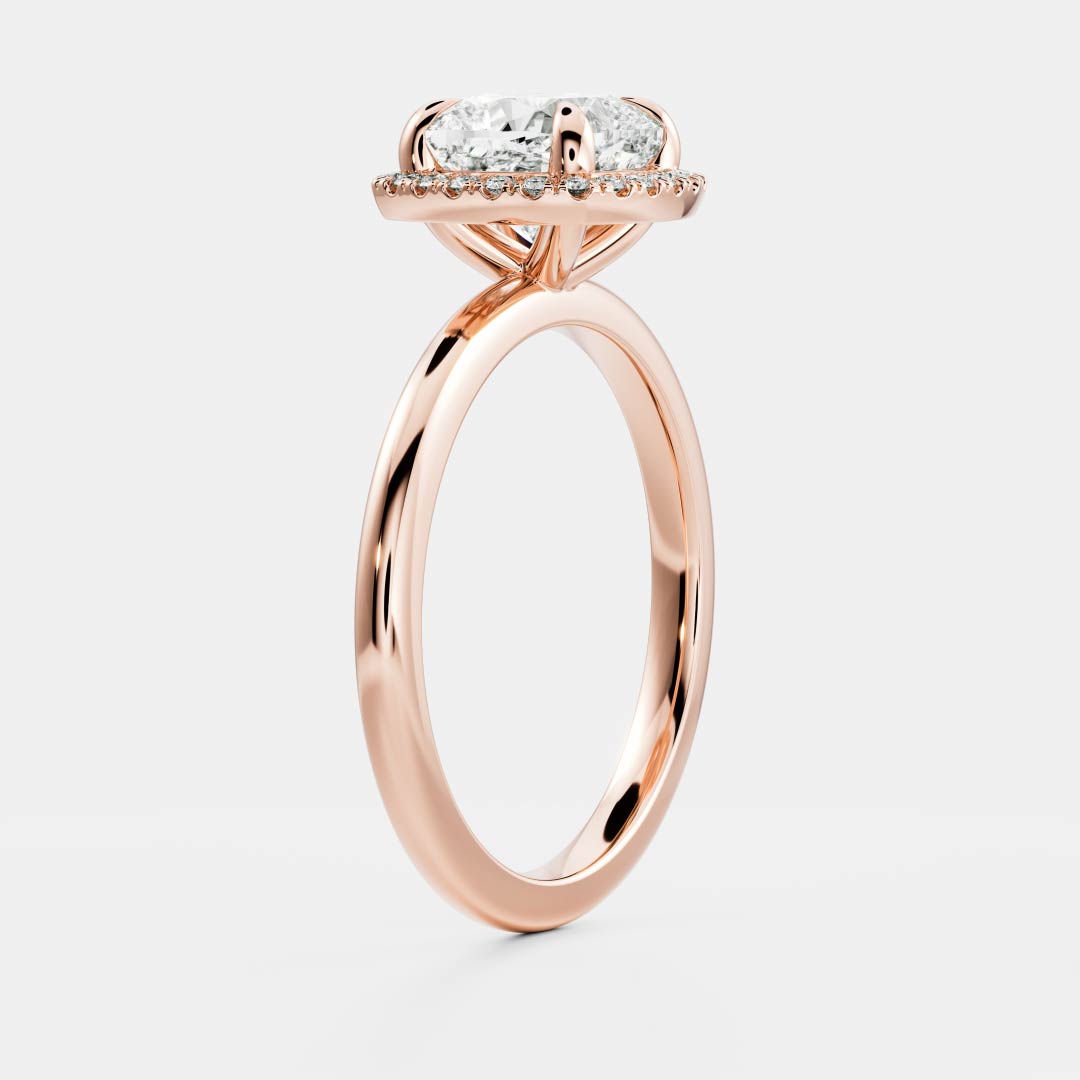 0.90 Carats Cushion Shape Moissanite Halo Engagement Ring