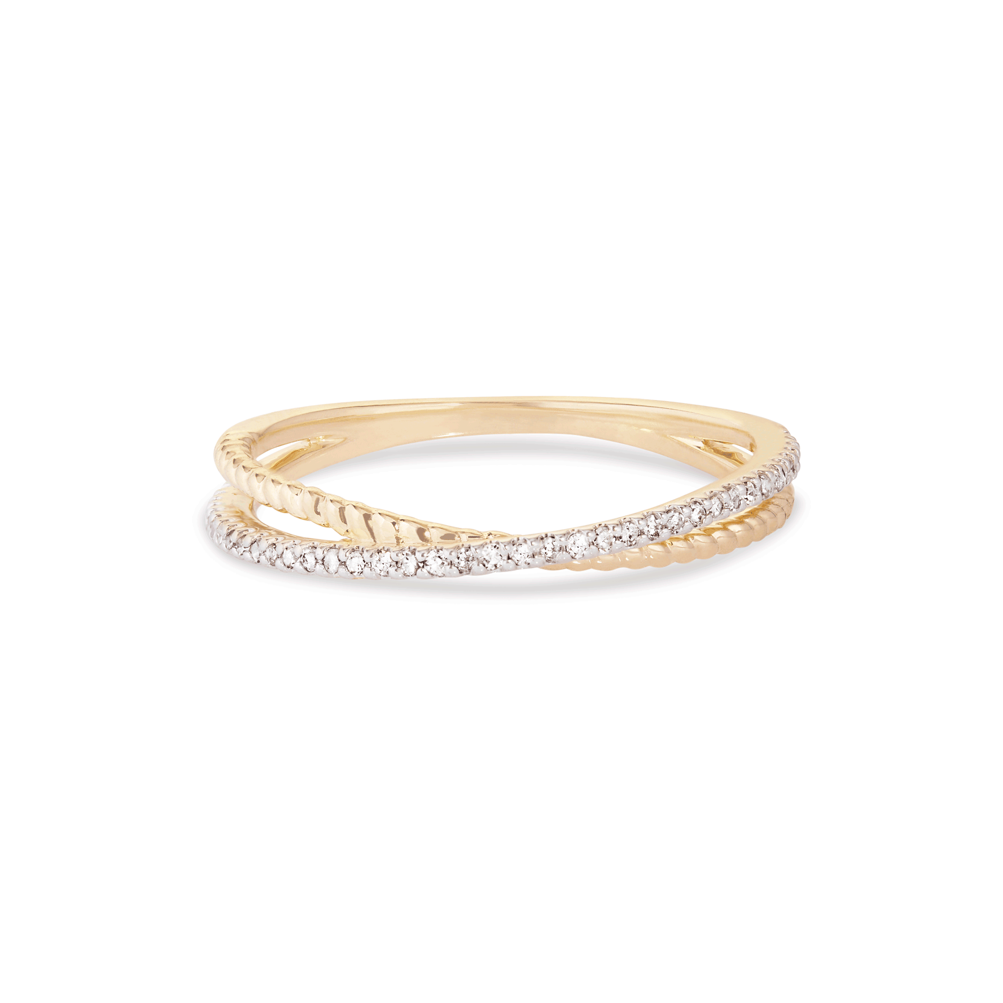 0.11 Carats Lab Grown Diamond Round Shape Twisted Wedding Band