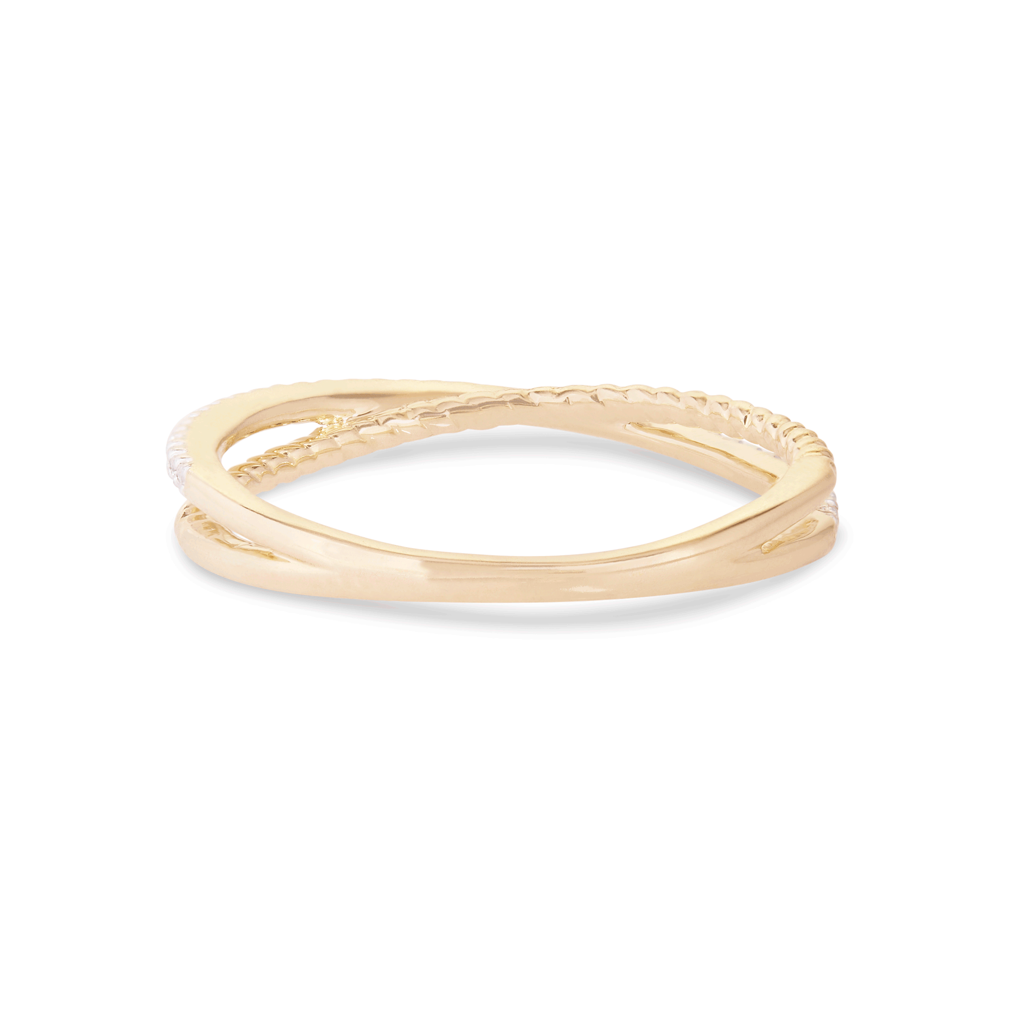 0.11 Carats Lab Grown Diamond Round Shape Twisted Wedding Band