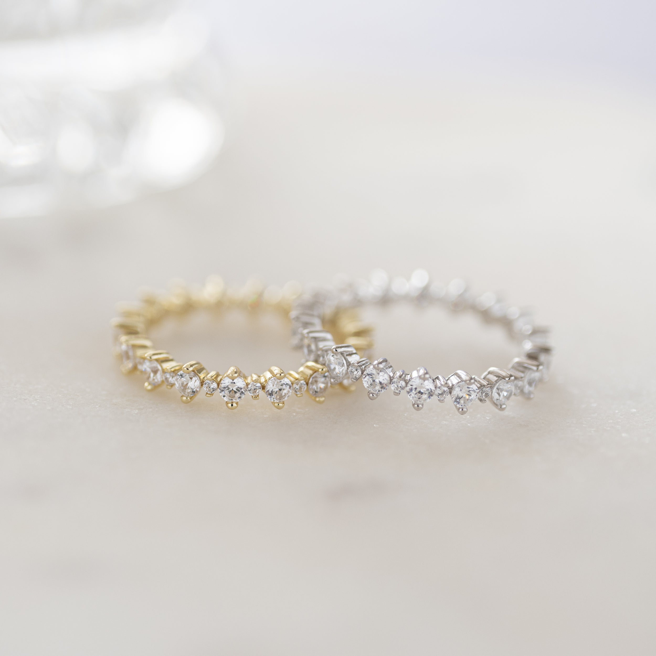 0.45 Carats Moissanite Round Cut Eternity Wedding Band