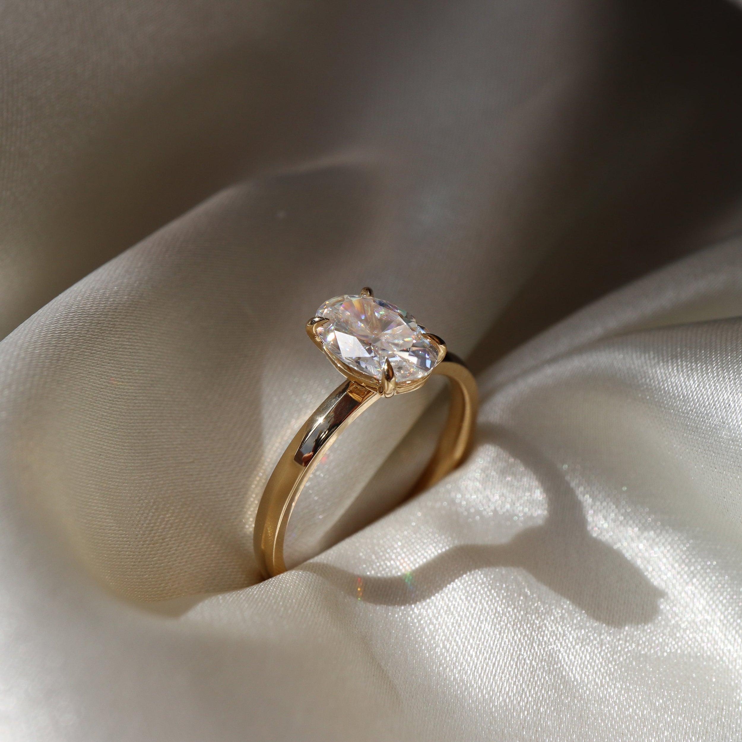 0.40 Carats Oval Shape Moissanite Solitaire Engagement Ring