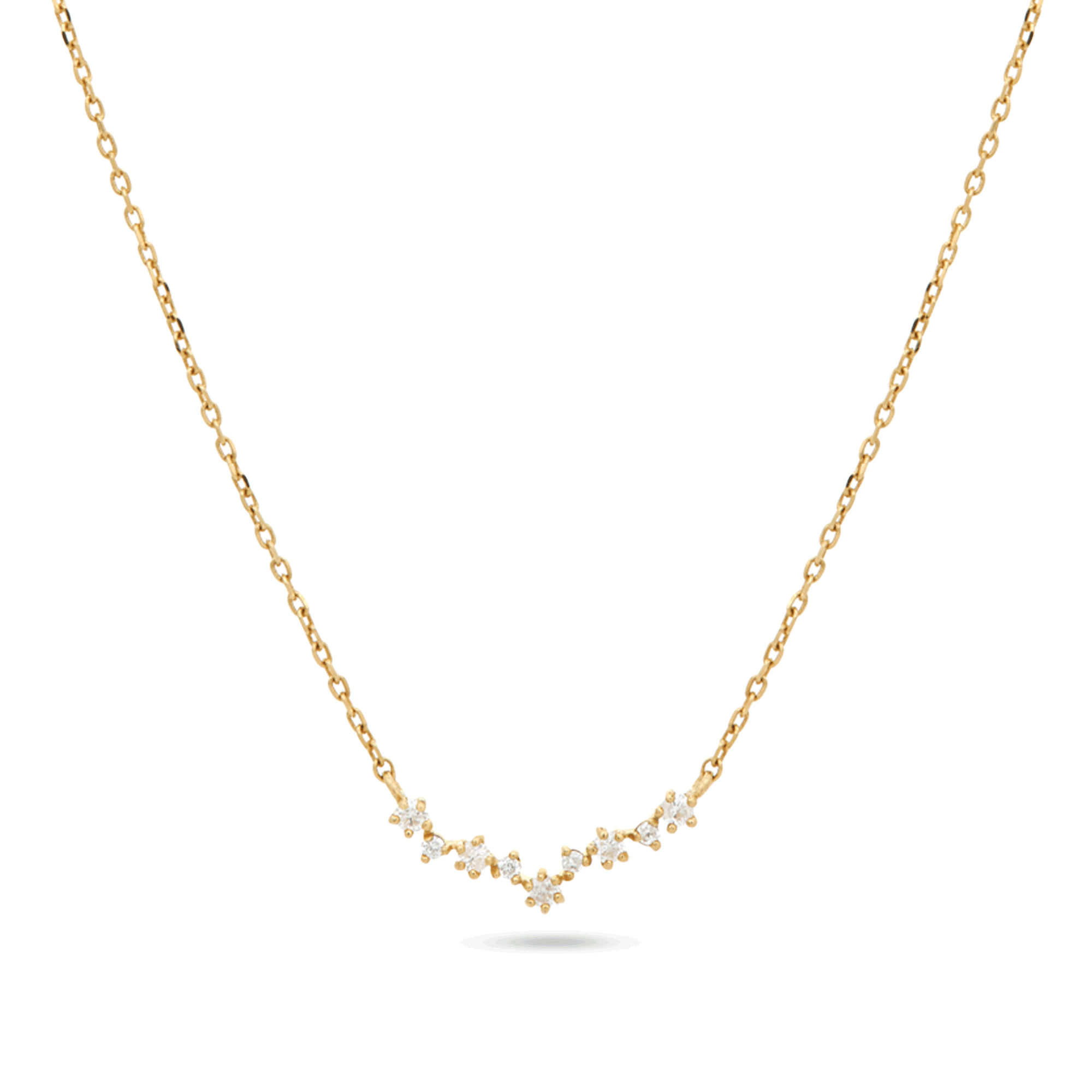 0.04 Carats Round Shape Moissanite Stars Necklace