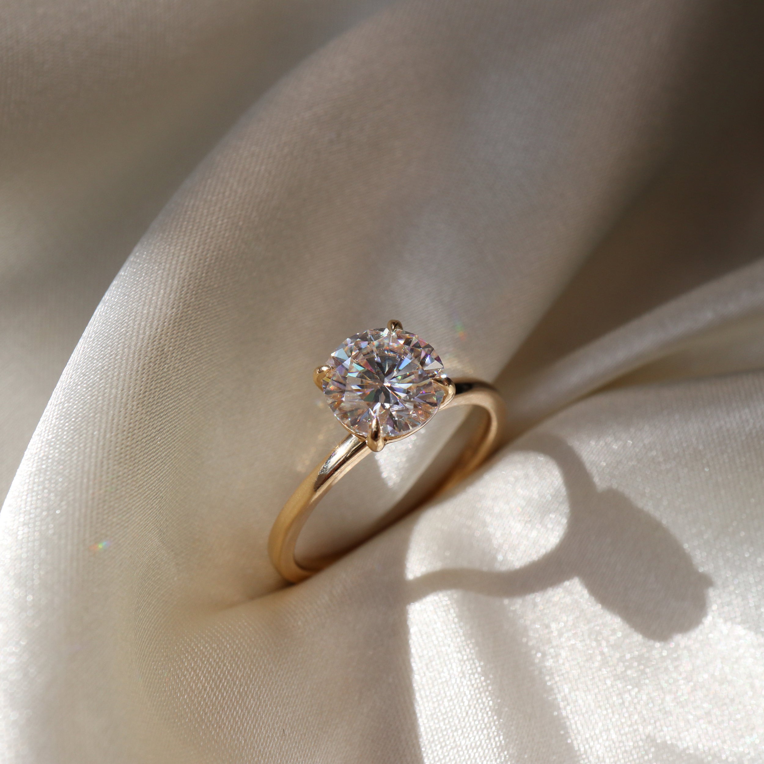 1.70 Carats Round Shape Moissanite Solitaire Engagement Ring