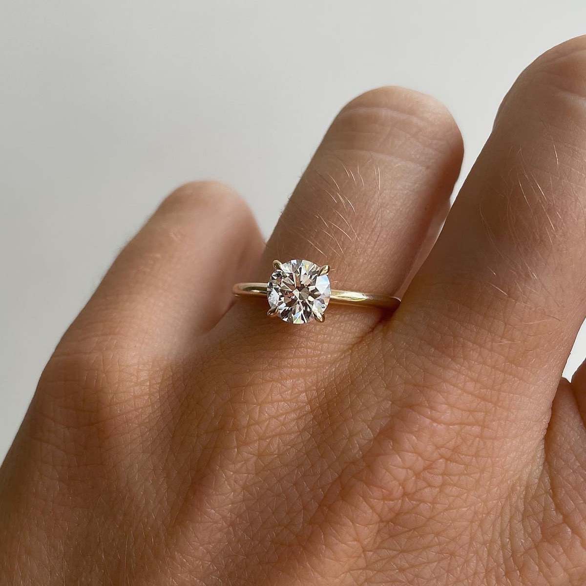 1.5 CT Round E/VS1 CVD Diamond Solitaire Engagement Ring