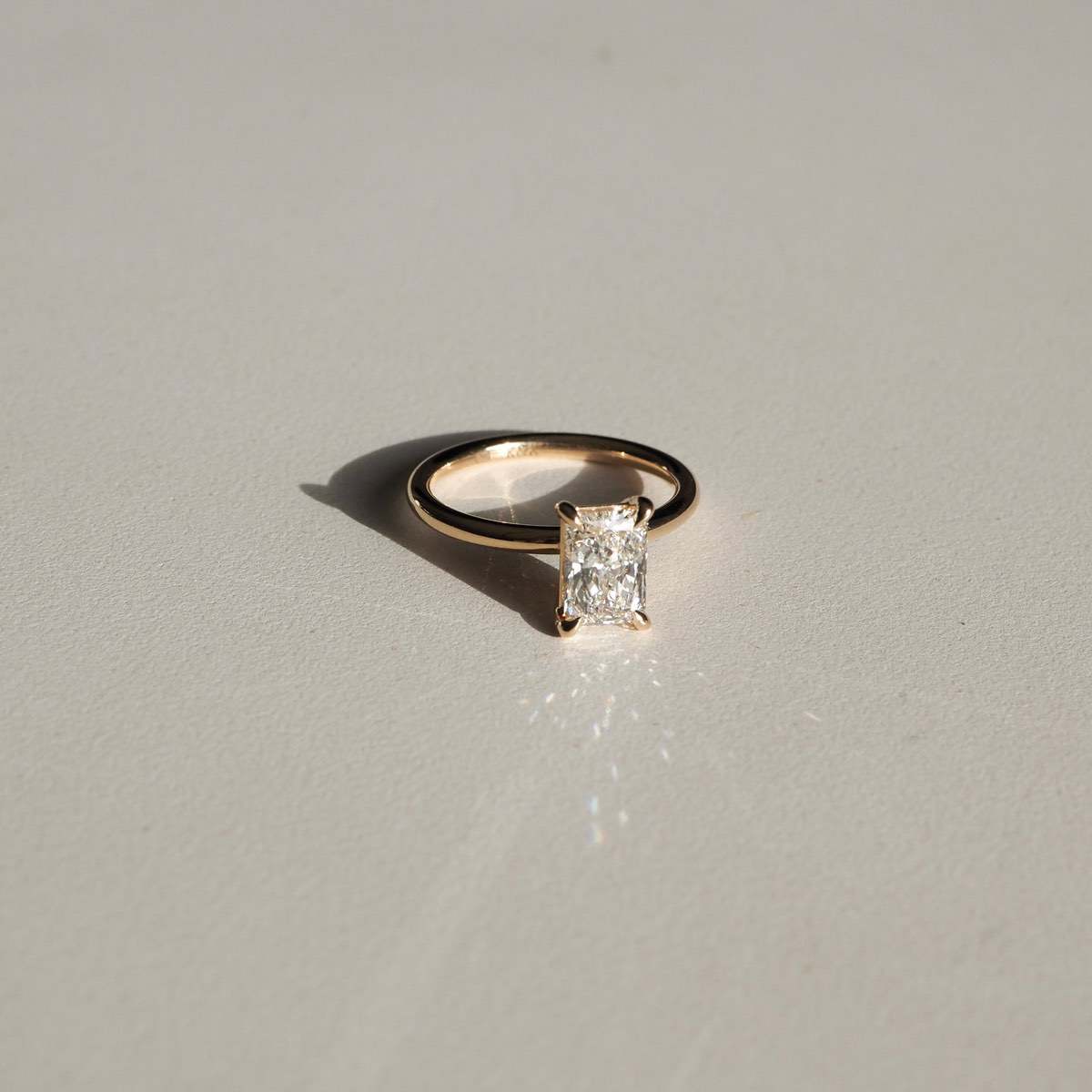 1.5 CT Radiant E/VS1 CVD Diamond Solitaire Engagement Ring