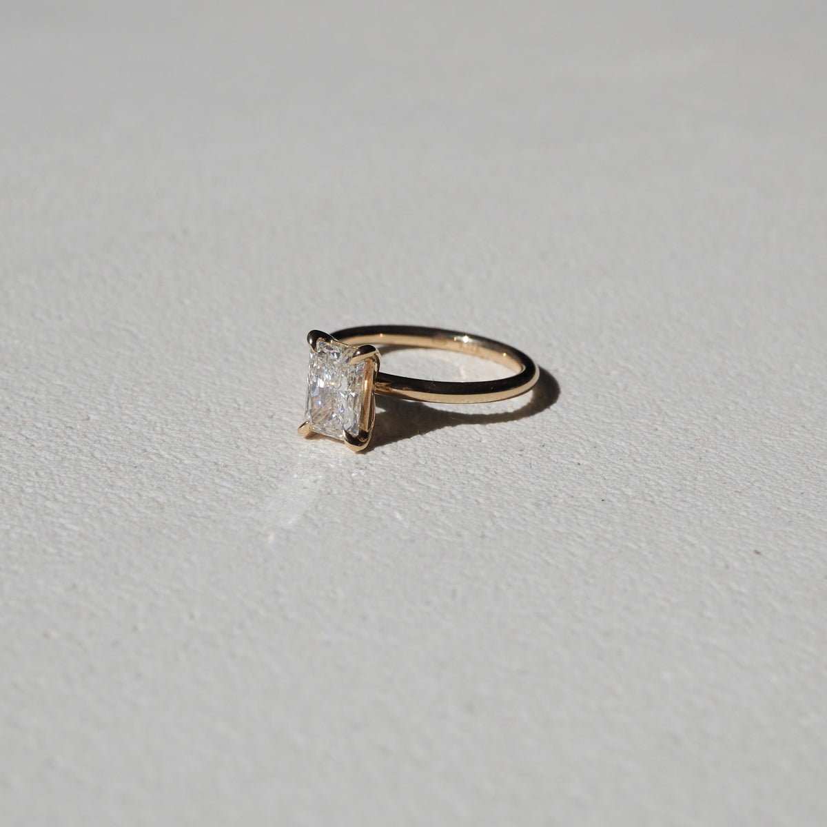 1.5 CT Radiant E/VS1 CVD Diamond Solitaire Engagement Ring