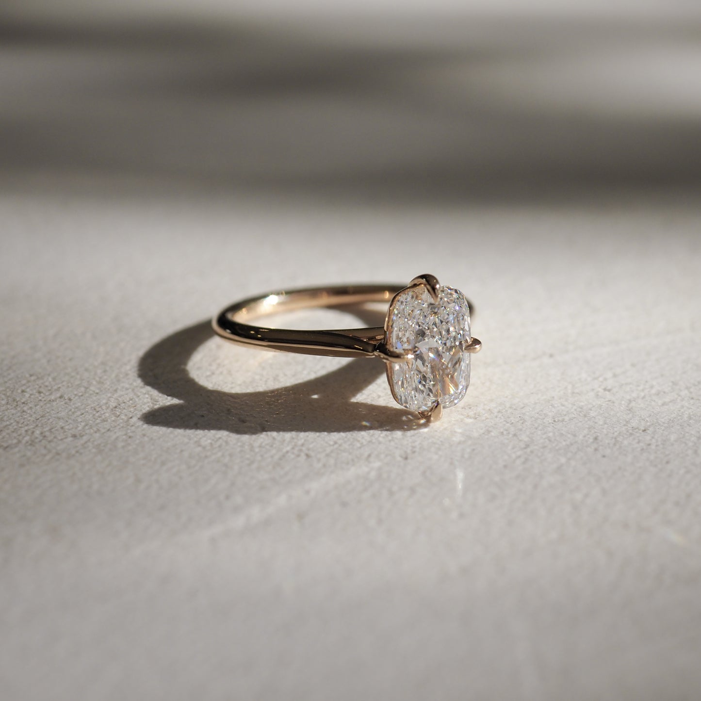 1.5 CT Elongated Cushion E/VS1 CVD Diamond Solitaire Engagement Ring